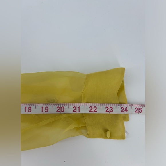Valentino Garavani Women's US 6/ IT 42 Silk Chiffon Neck-Tie Blouse Yellow NWT - Picture 13 of 14